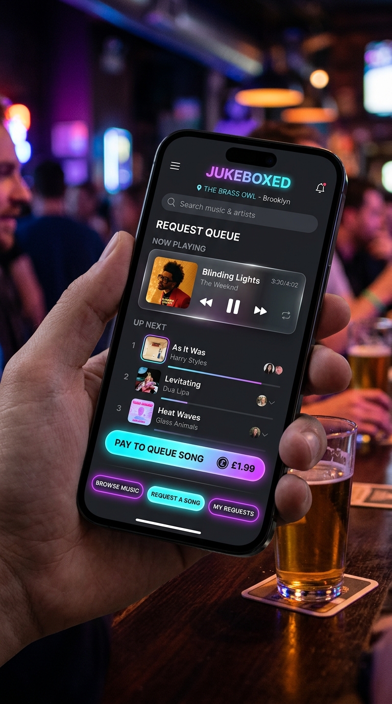 ממשק מובייל Jukeboxed